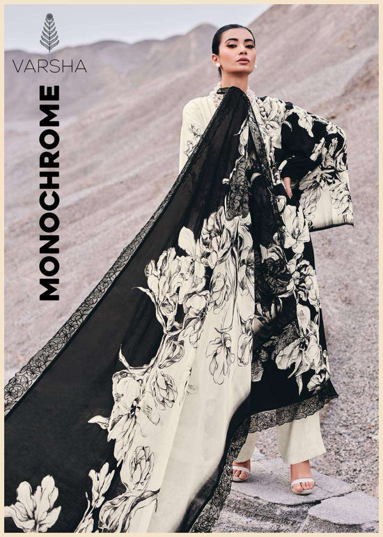 Varsha Fashion Monochrome Muslin Digital Printed Dress Material - Amrah Wholesale
