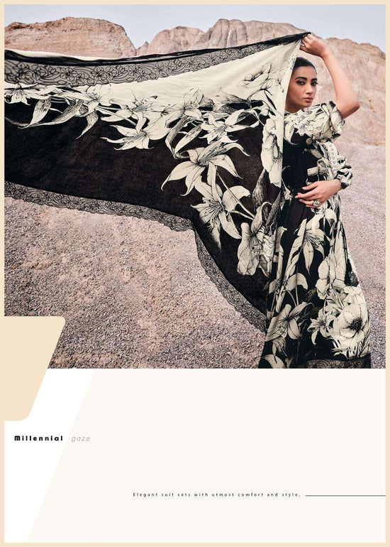 Varsha Fashion Monochrome Muslin Digital Printed Dress Material - Amrah Wholesale