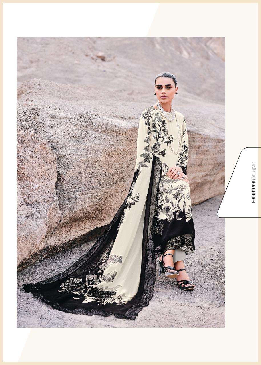 Varsha Fashion Monochrome Muslin Digital Printed Dress Material - Amrah Wholesale