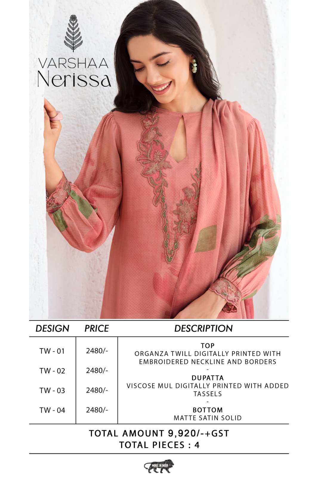 Varsha Nerissa Organza Dress Material