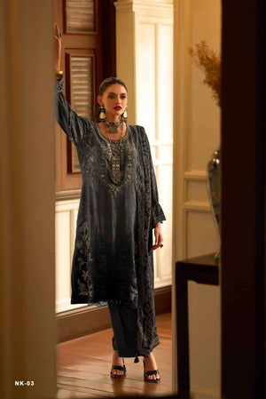 Varsha Nikhaar Viscose Muslin Dress Material - Amrah Wholesale