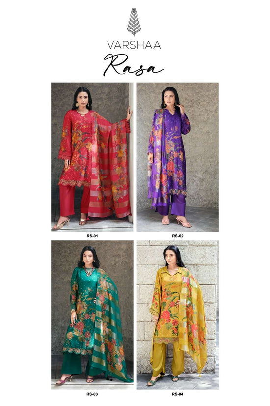 Varsha Rasa Premium Viscose Woven Unstitched Dress Material - Amrah Wholesale
