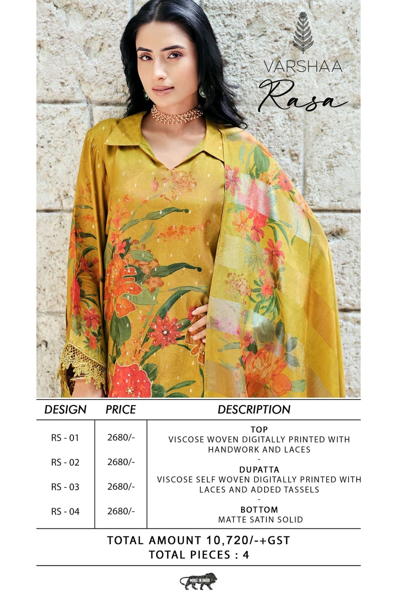 Varsha Rasa Premium Viscose Woven Unstitched Dress Material - Amrah Wholesale