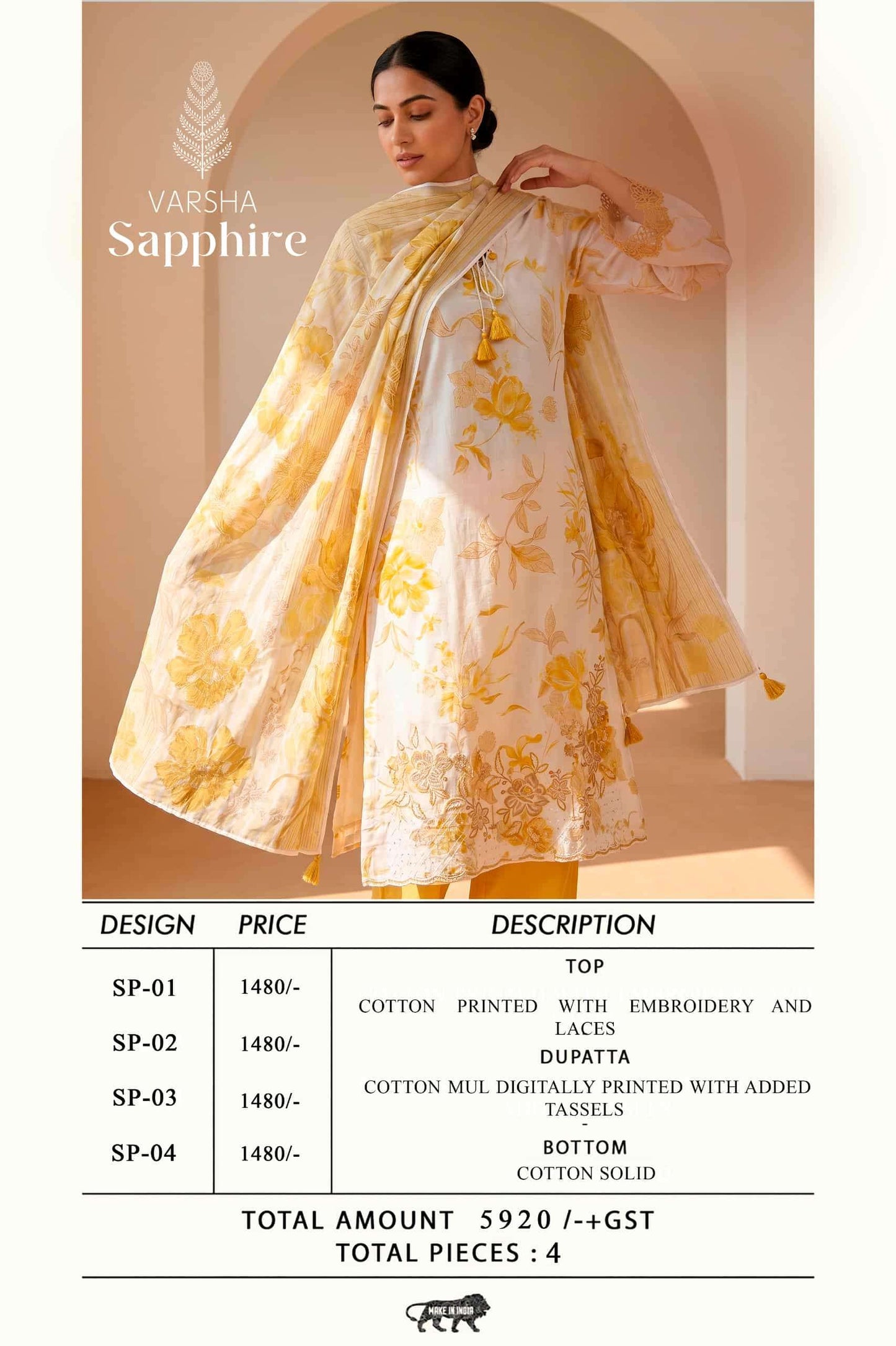 Varsha Fashion Sapphire Cotton Dress Material