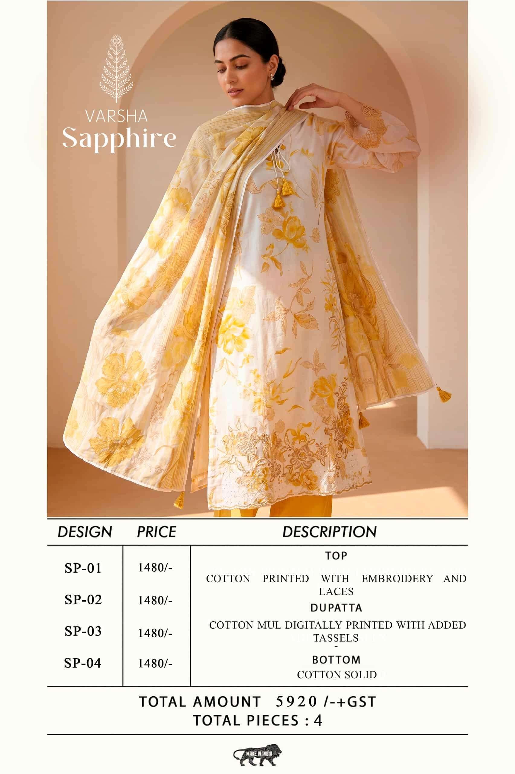 Varsha Fashion Sapphire Cotton Dress Material