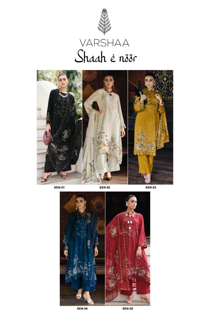 Varsha Fashion Shaah E Noor Muslin Digital Printed Dress Material - Amrah Wholesale