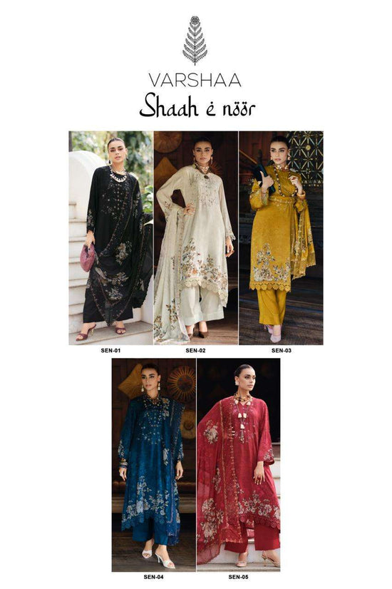 Varsha Fashion Shaah E Noor Muslin Digital Printed Dress Material - Amrah Wholesale