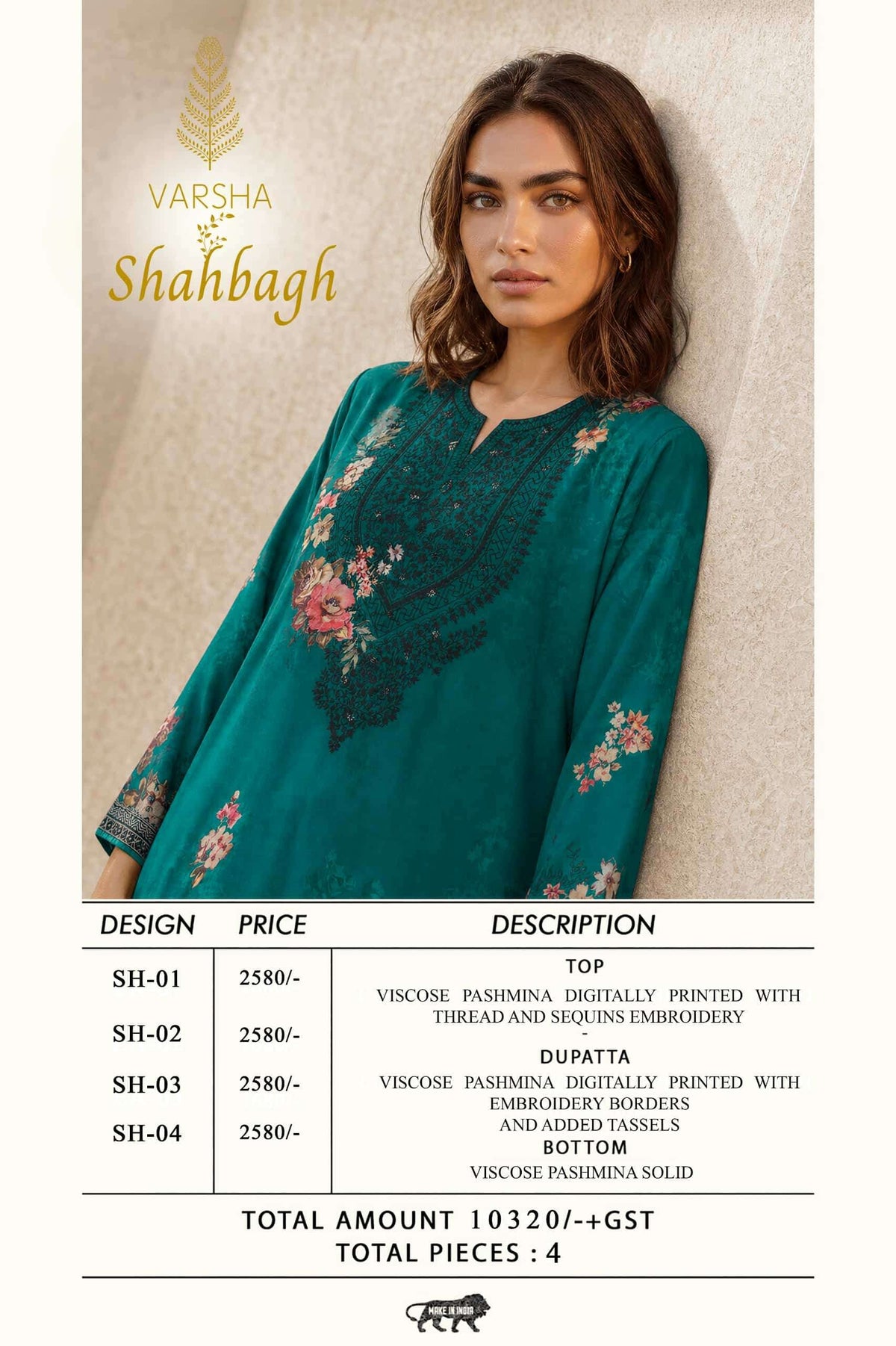 Varsha Fashion Shahbagh Viscose Pashmina Fancy Salwar Kameez