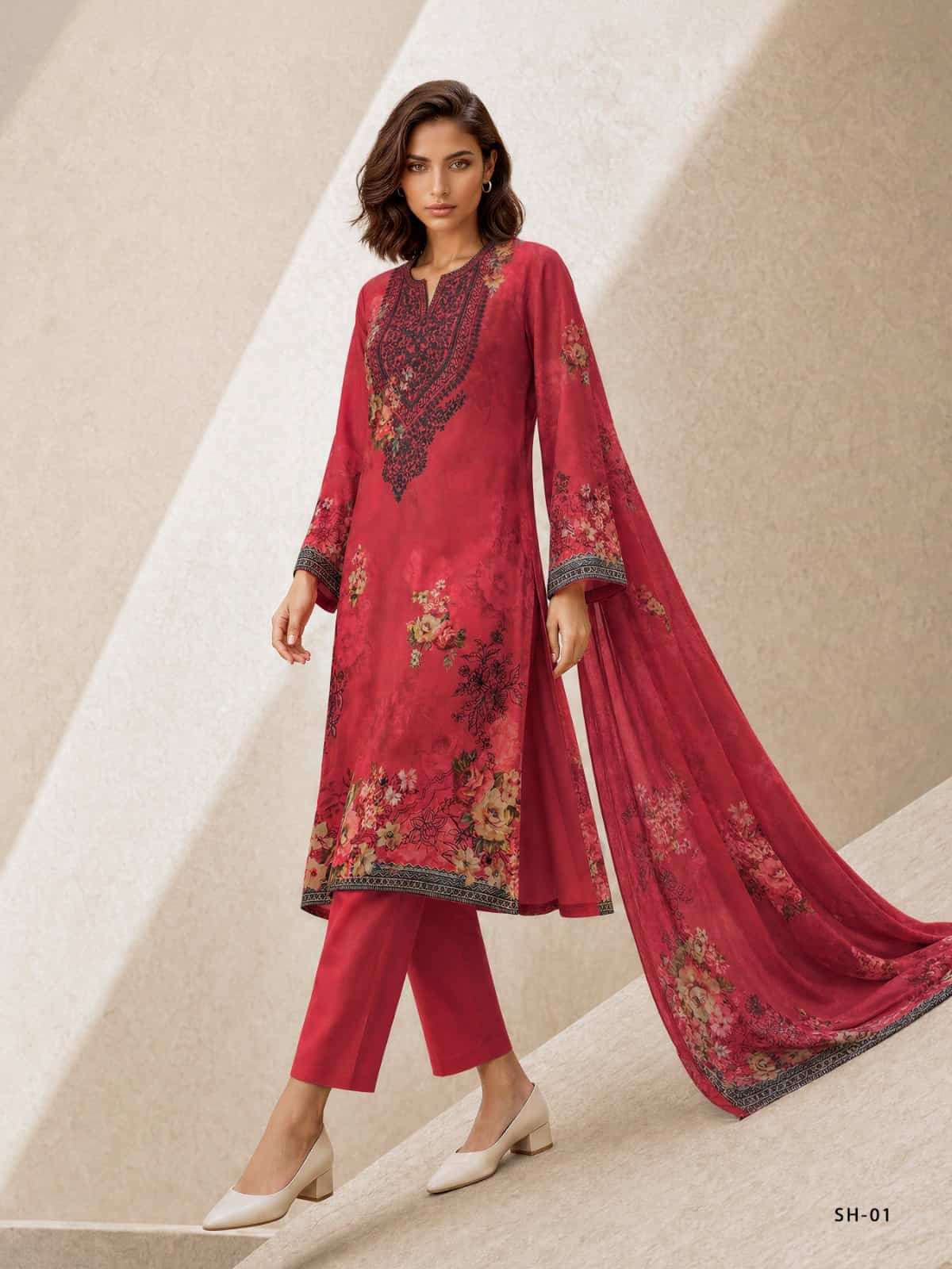 Varsha Fashion Shahbagh Viscose Pashmina Fancy Salwar Kameez