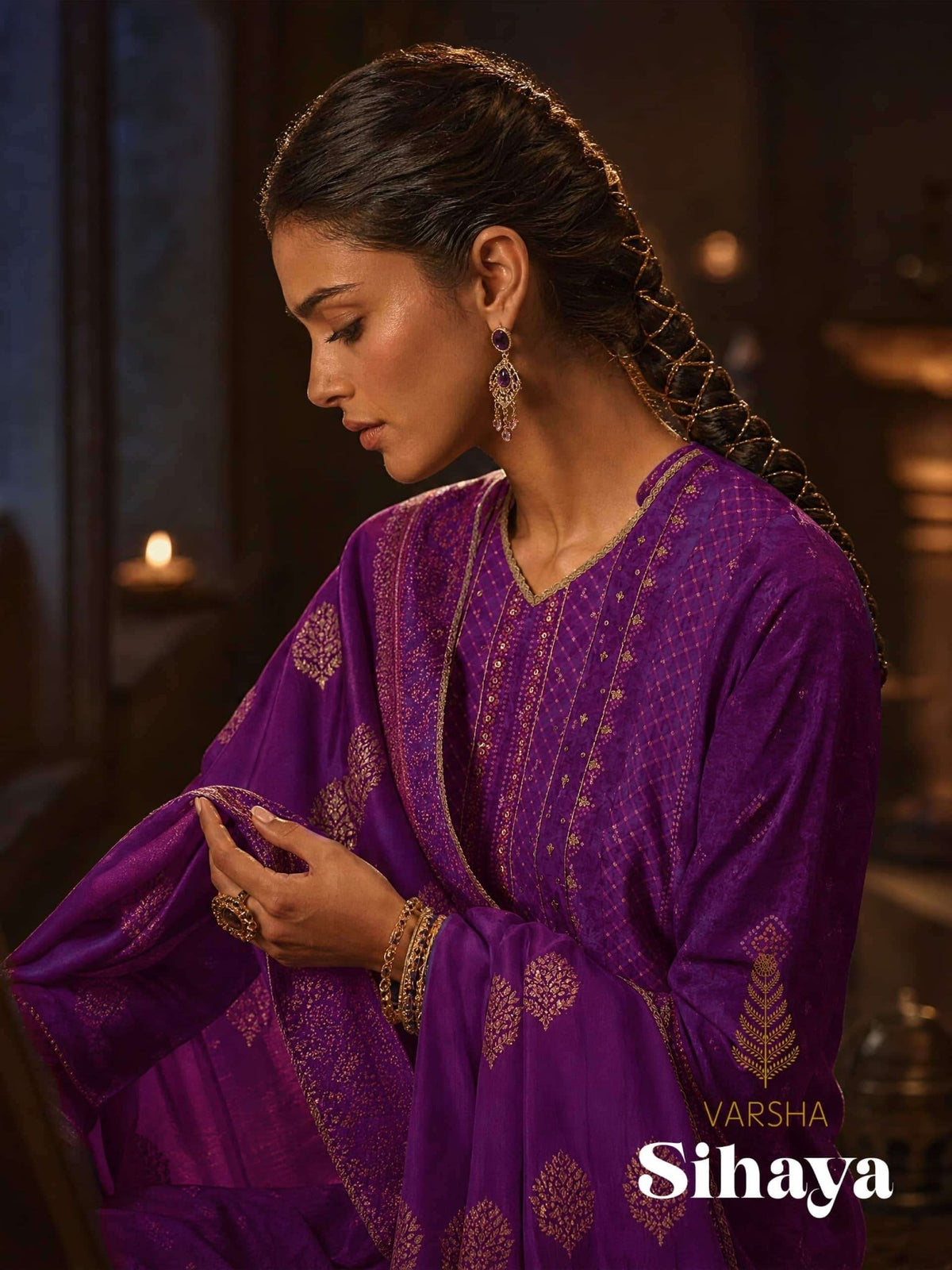 Varsha Sihaya Russian Silk Dress Material - Amrah Wholesale