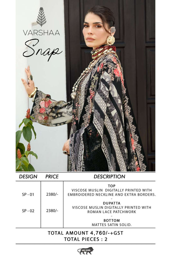 Varsha Fashion Snap Muslin Dress Material - Amrah Wholesale