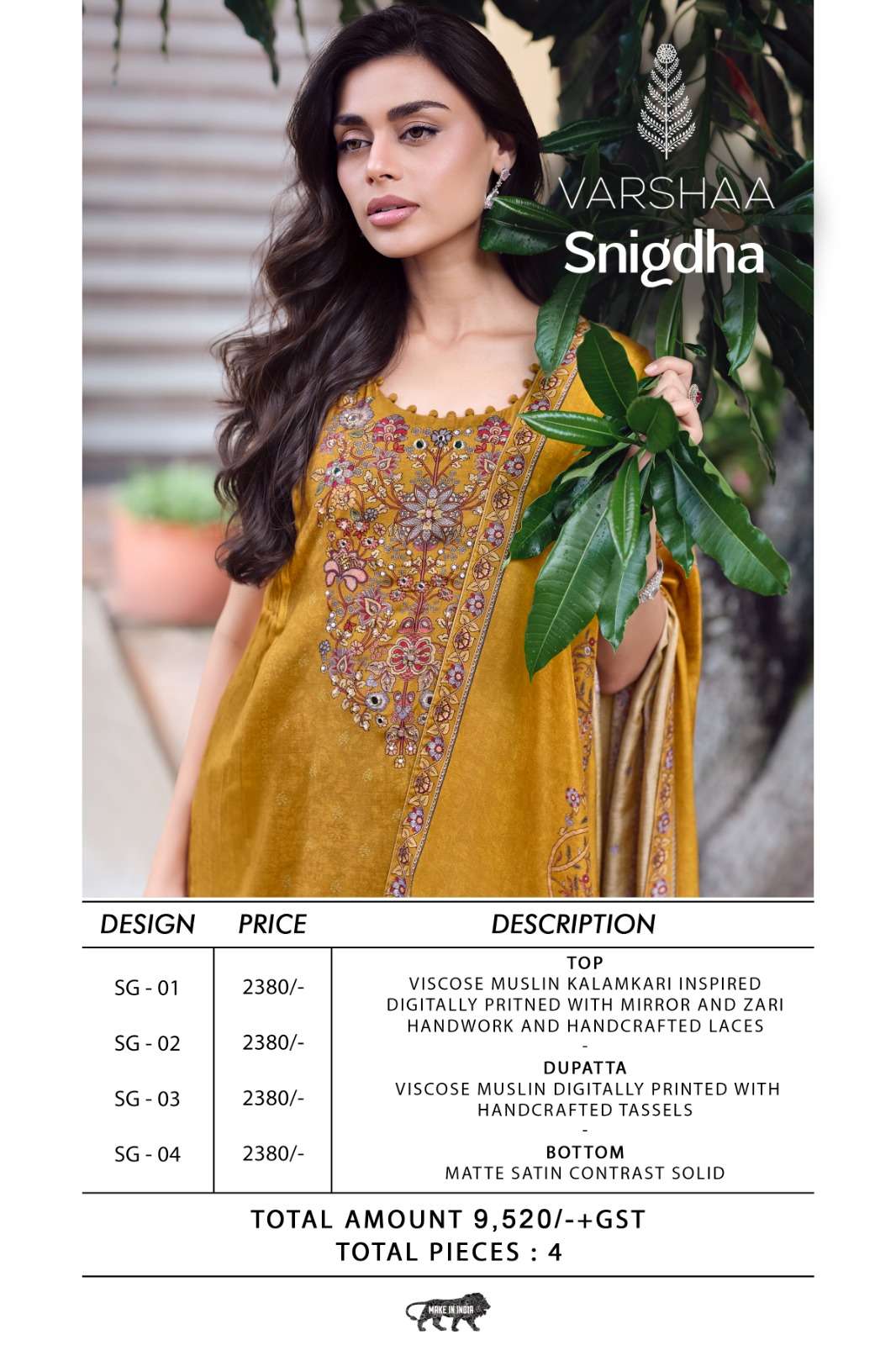 Varsha Snigdha Premium Viscose Muslin Dress Material Wholesale