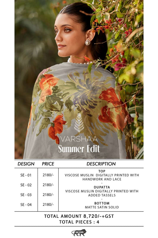 Varsha Fashion Summer Edit Salwar Suit Set Wholesale Catalogue - Amrah Wholesale