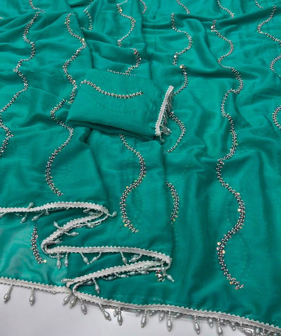 Vast 2 Star Georgette Beads Work Saree Set