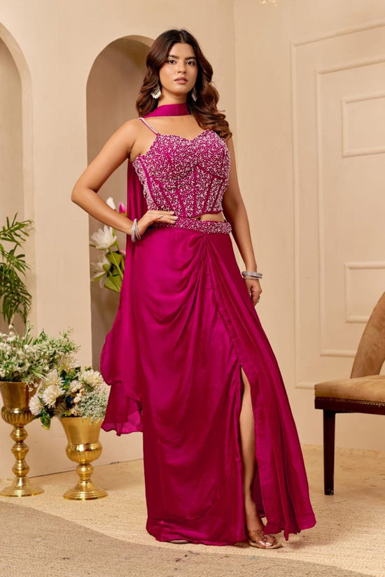 Veloura Vol 1 Satin Hand Work Indo Western