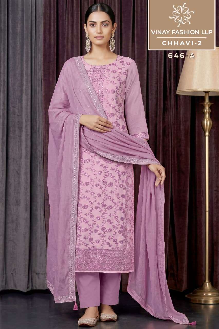 Vinay Fashion Chhavi Vol 2 Muslin Dress Material - Amrah Wholesale