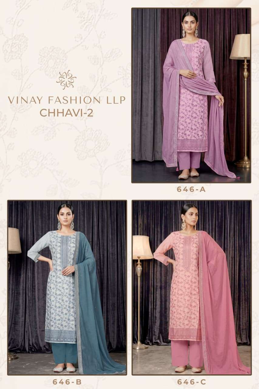 Vinay Fashion Chhavi Vol 2 Muslin Dress Material - Amrah Wholesale