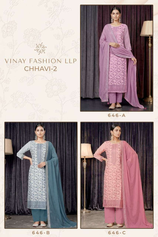 Vinay Fashion Chhavi Vol 2 Muslin Dress Material - Amrah Wholesale
