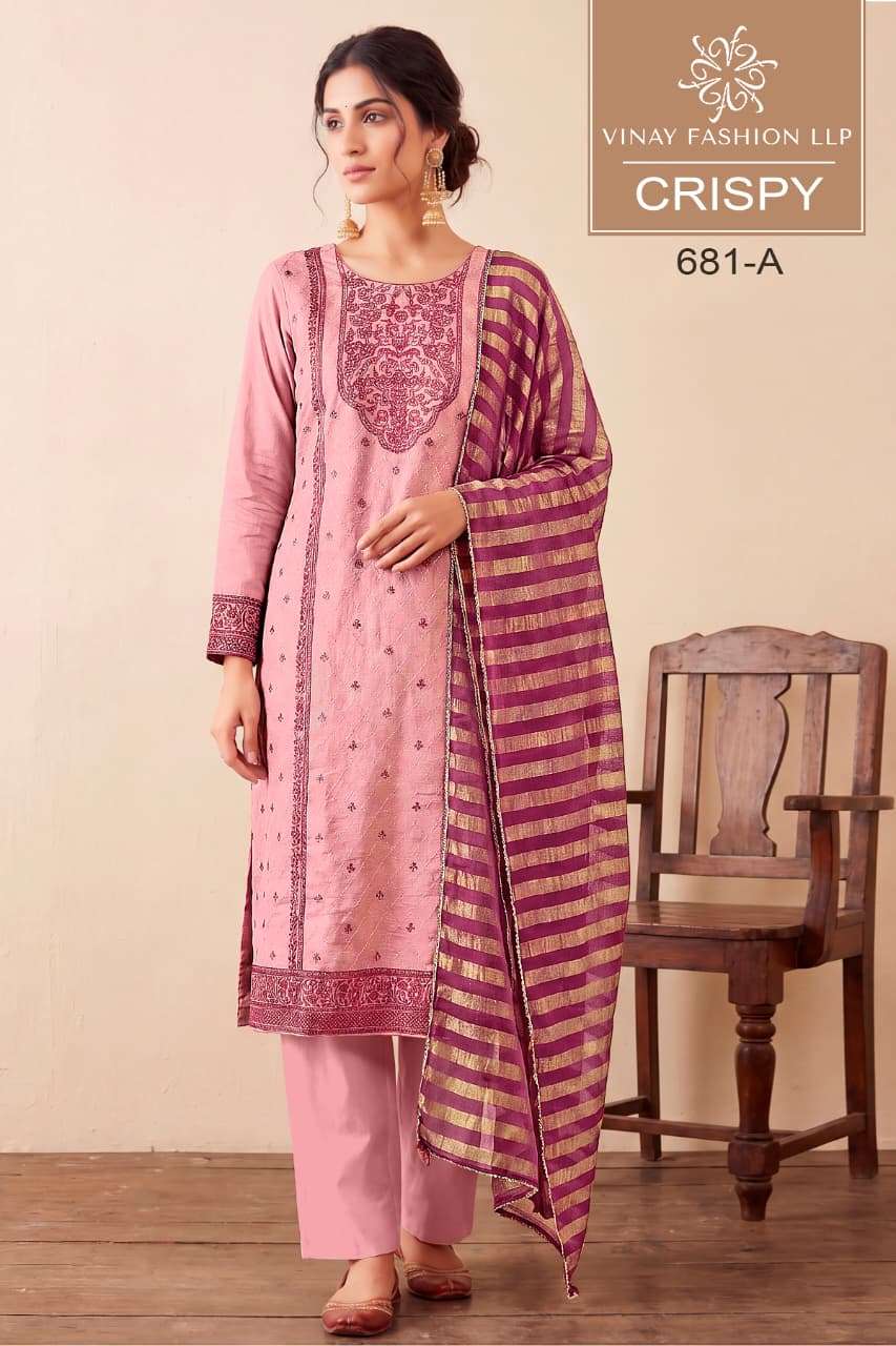 Vinay Fashion Crispy Viscose Shimmer Designer Dress Material - Amrah Wholesale