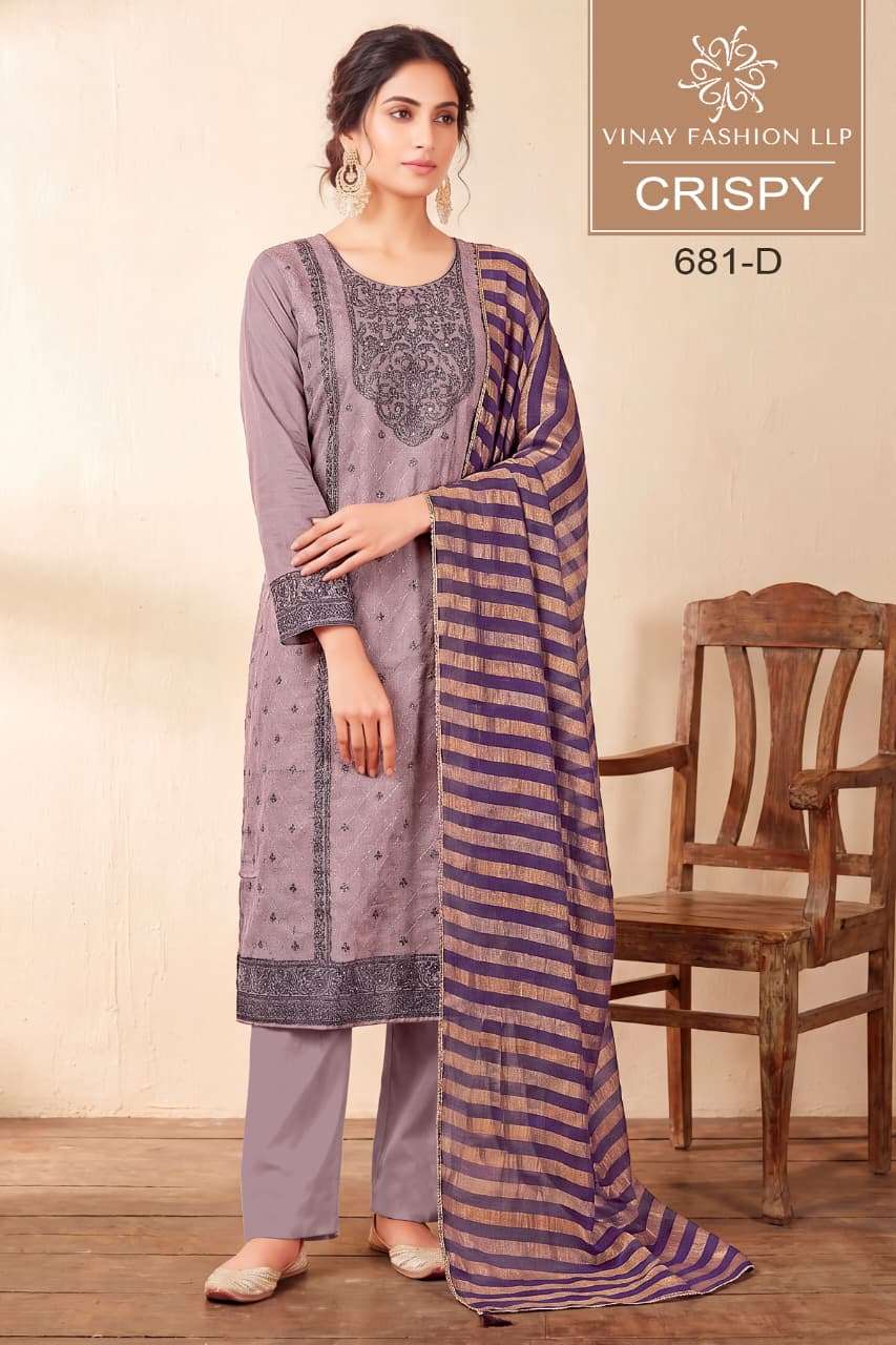 Vinay Fashion Crispy Viscose Shimmer Designer Dress Material - Amrah Wholesale