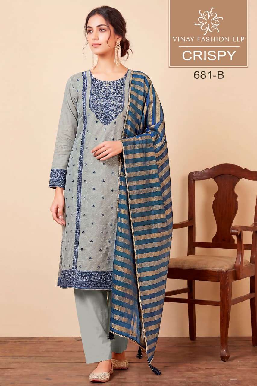 Vinay Fashion Crispy Viscose Shimmer Designer Dress Material - Amrah Wholesale