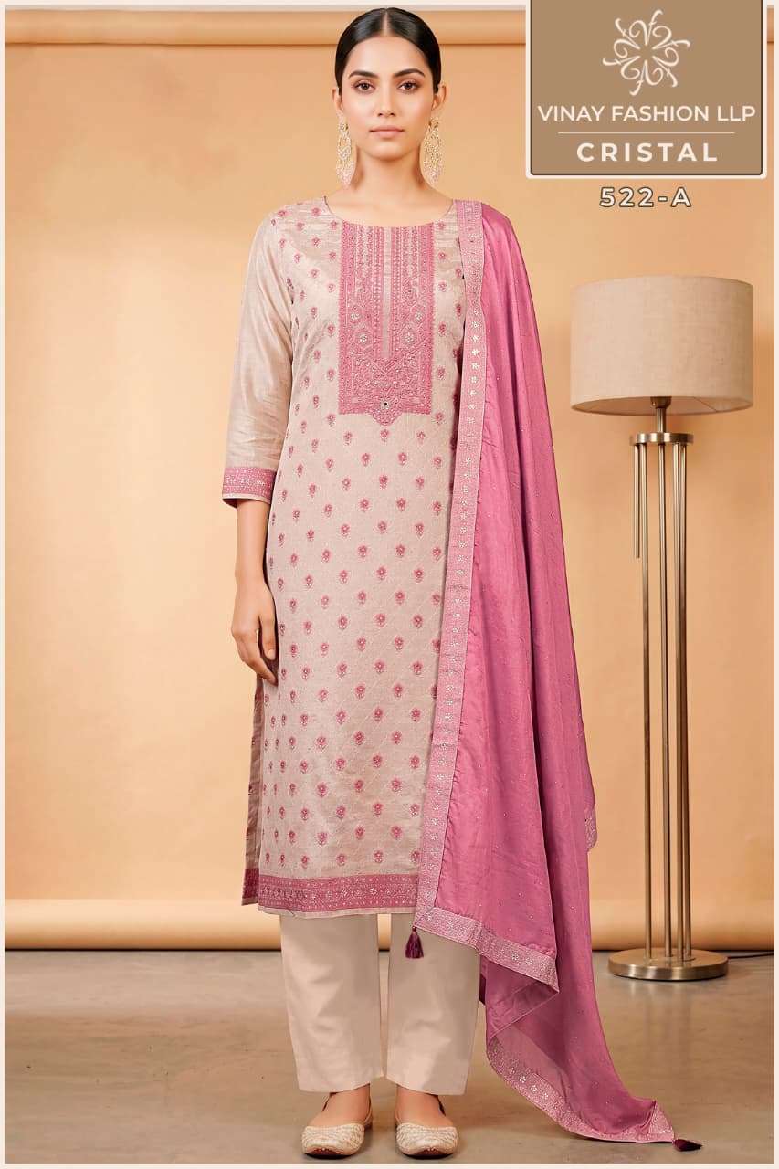 Vinay Fashion Cristal Kanjivaram Silk Jacquard Dress Material - Amrah Wholesale