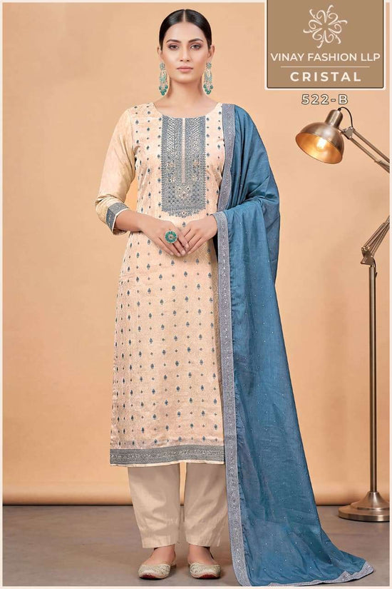 Vinay Fashion Cristal Kanjivaram Silk Jacquard Dress Material - Amrah Wholesale