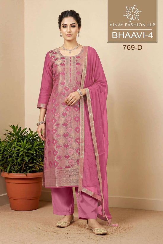 Vinay Fashion Bhaavi Vol 4 Russian Silk Handwork Dress Material