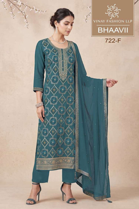Vinay Fashion Bhaavii Russian Silk Jacquard Dress Material