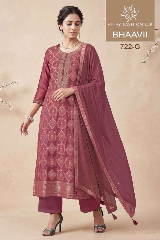 Vinay Fashion Bhaavii Russian Silk Jacquard Dress Material
