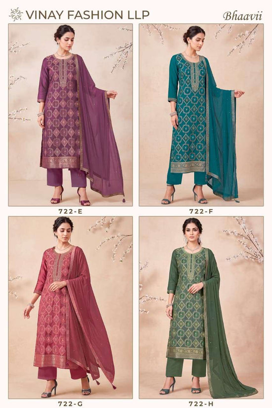 Vinay Fashion Bhaavii Russian Silk Jacquard Dress Material