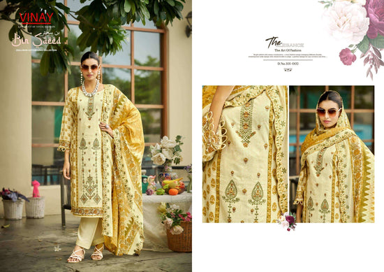 Vinay Fashion Bin Saeed Vol 1 Pure Cambric Cotton Dress Material