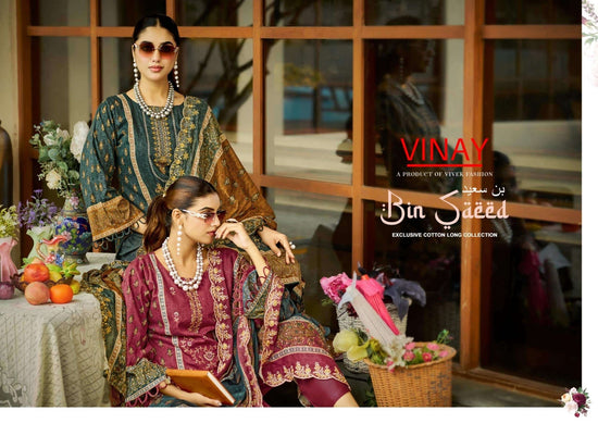 Vinay Fashion Bin Saeed Vol 1 Pure Cambric Cotton Dress Material - Amrah Wholesale