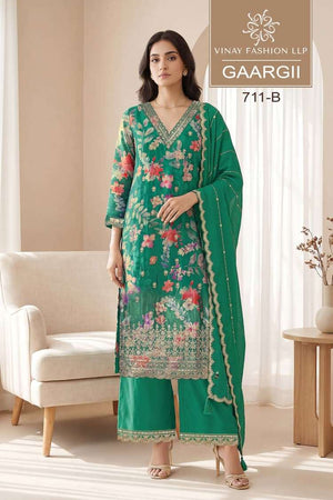 Vinay Fashion Gaargii Premium Chinon Embroidered Dress Material - Amrah Wholesale