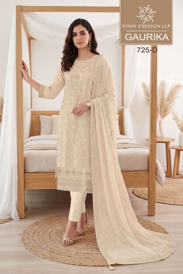 Vinay Fashion Gaurika Premium Georgette Designer Dress Material - Amrah Wholesale