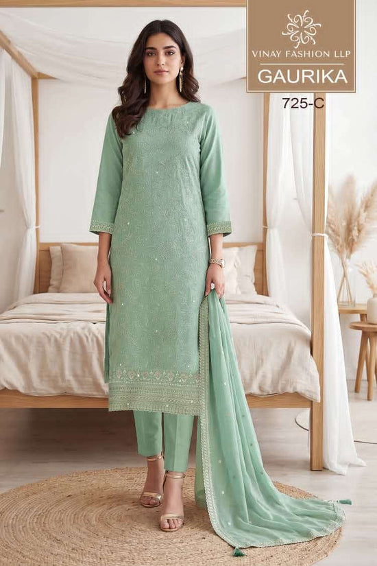Vinay Fashion Gaurika Premium Georgette Designer Dress Material - Amrah Wholesale