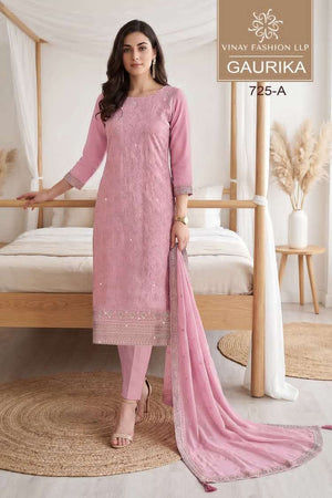 Vinay Fashion Gaurika Premium Georgette Designer Dress Material - Amrah Wholesale