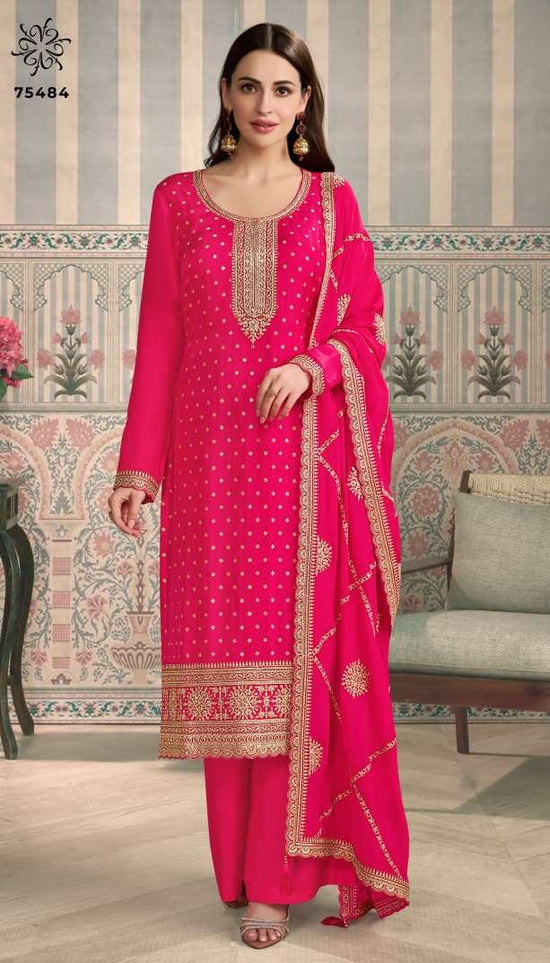 VINAY FASHION KULEESH JASLEEN 75481–75484 Pure Silk Embroidery Dresses –  Wholesale Price