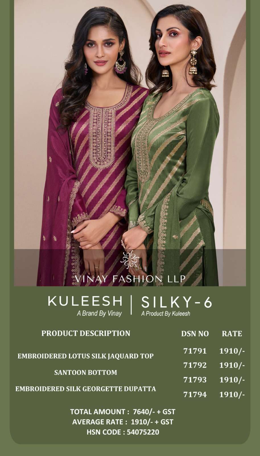 Vinay Fashion Kuleesh Silky Vol 6