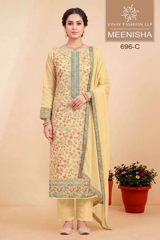 Vinay Fashion Meenisha Muslin Jacquard Dress Material