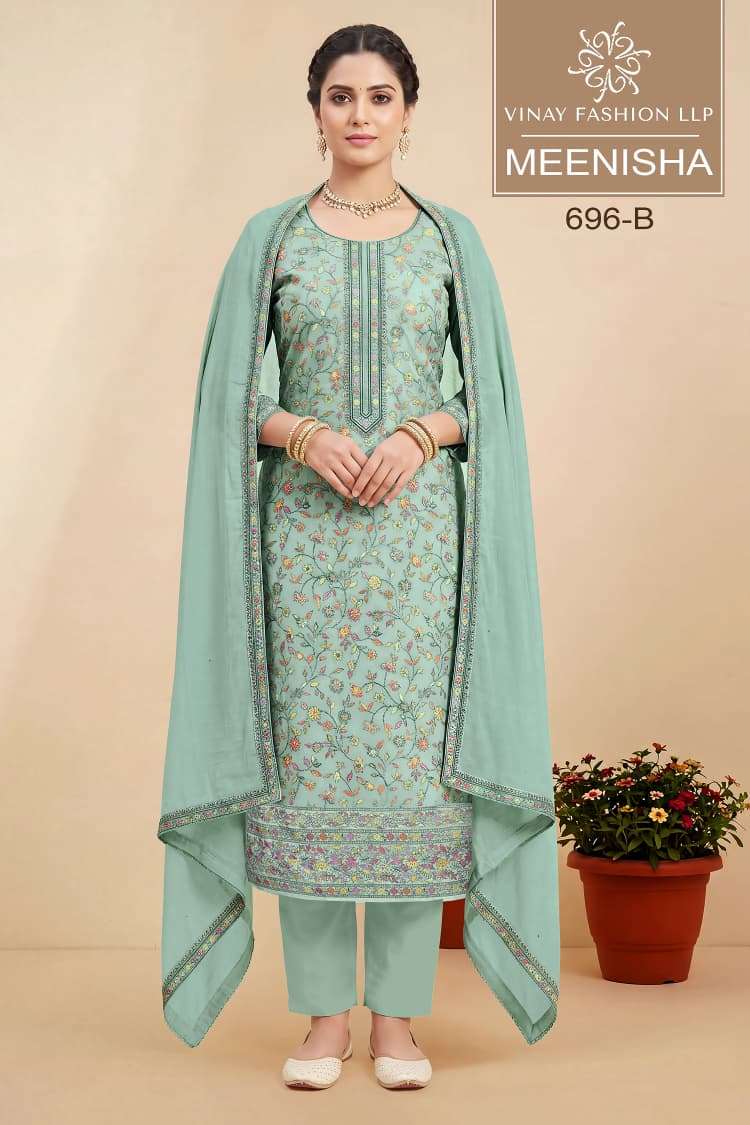 Vinay Fashion Meenisha Muslin Jacquard Dress Material