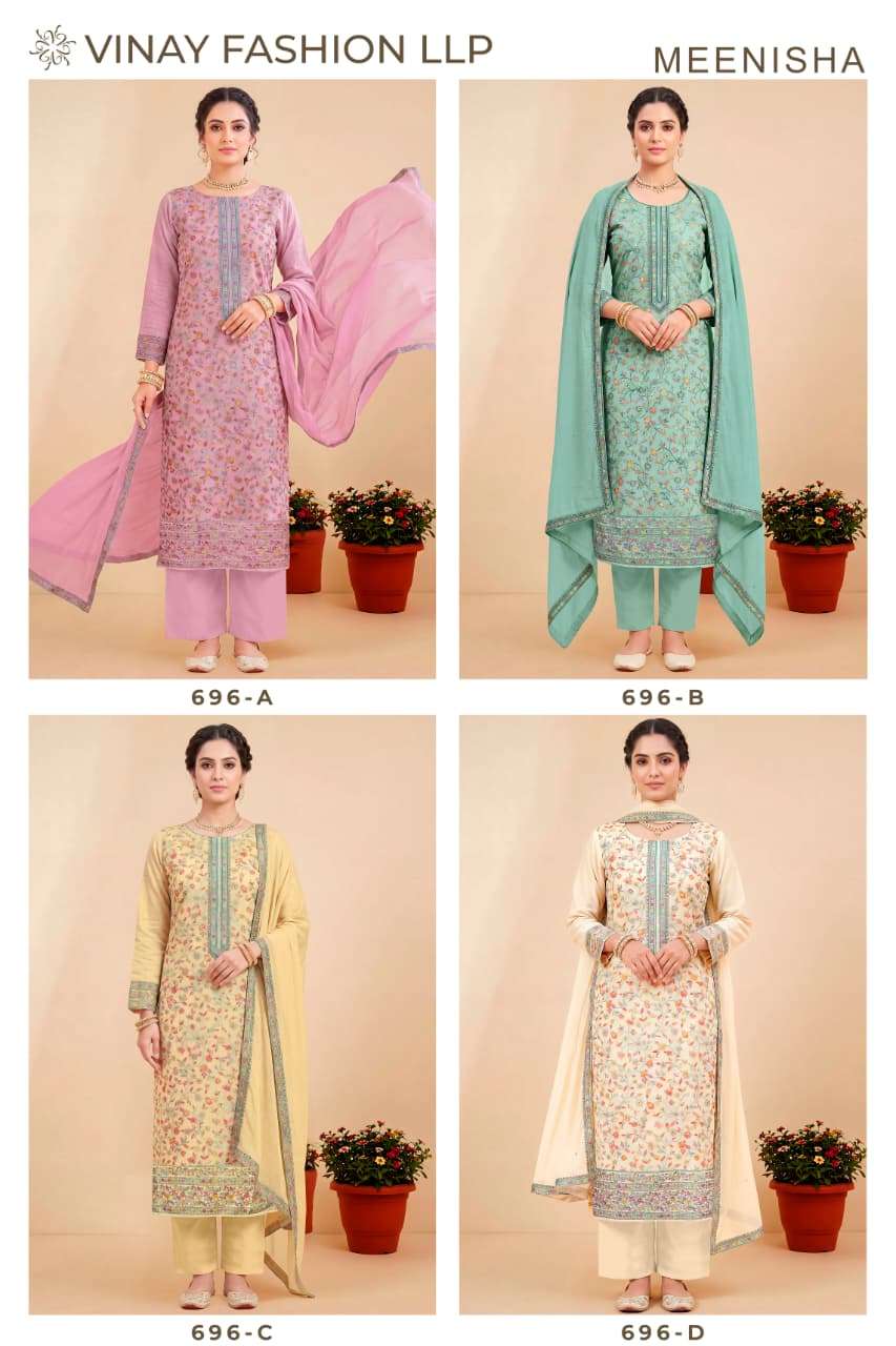 Vinay Fashion Meenisha Muslin Jacquard Dress Material