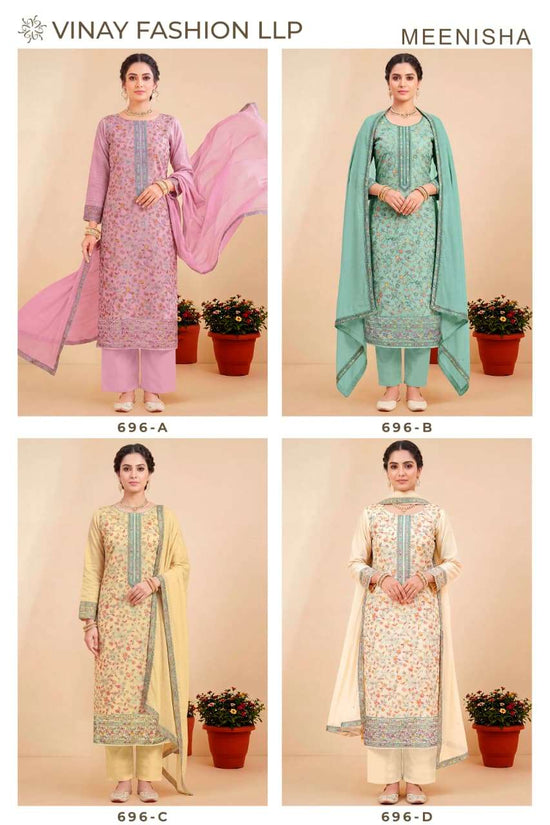 Vinay Fashion Meenisha Muslin Jacquard Dress Material