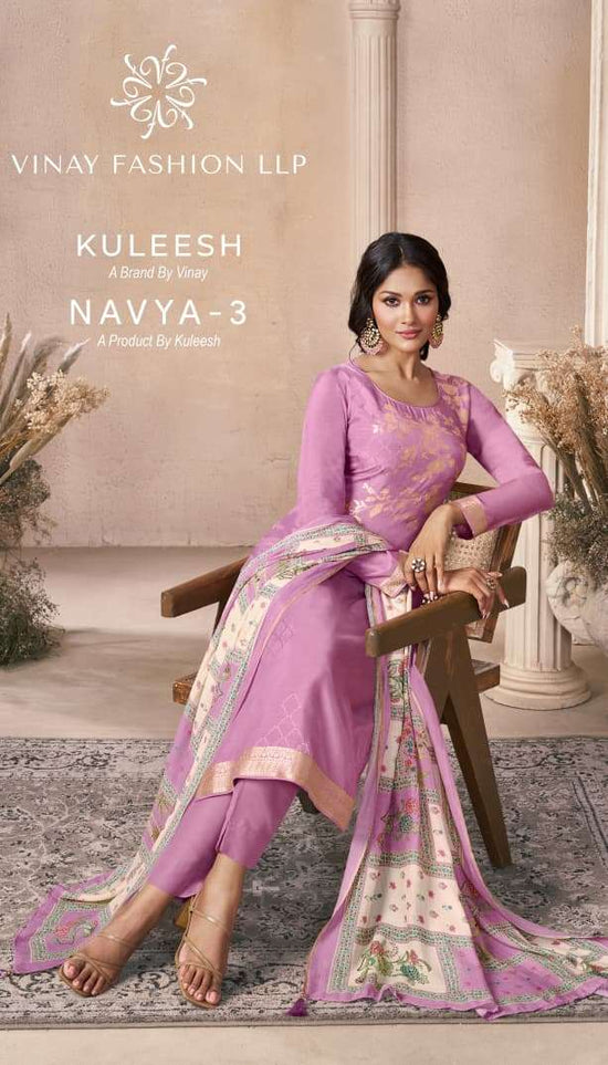 Vinay Fashion Navya Vol 3 Viscose Muslin Jacquard Dress Material