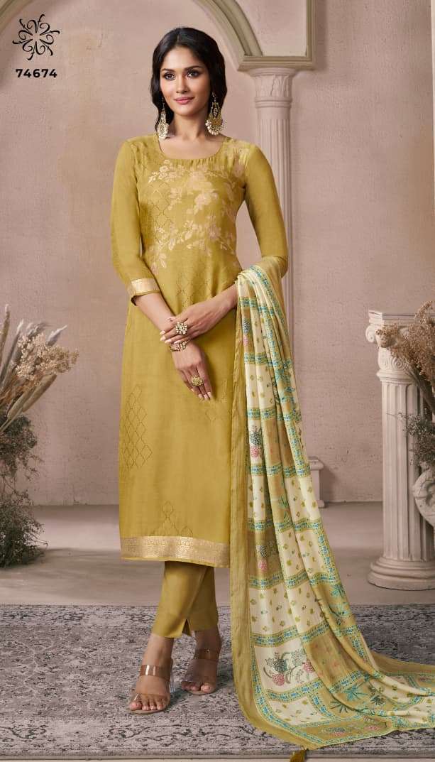 Vinay Fashion Navya Vol 3 Viscose Muslin Jacquard Dress Material