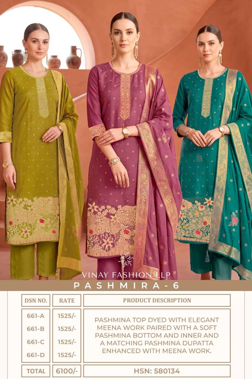 Vinay Fashion Pashmira Vol 6 Winter Collection Suits