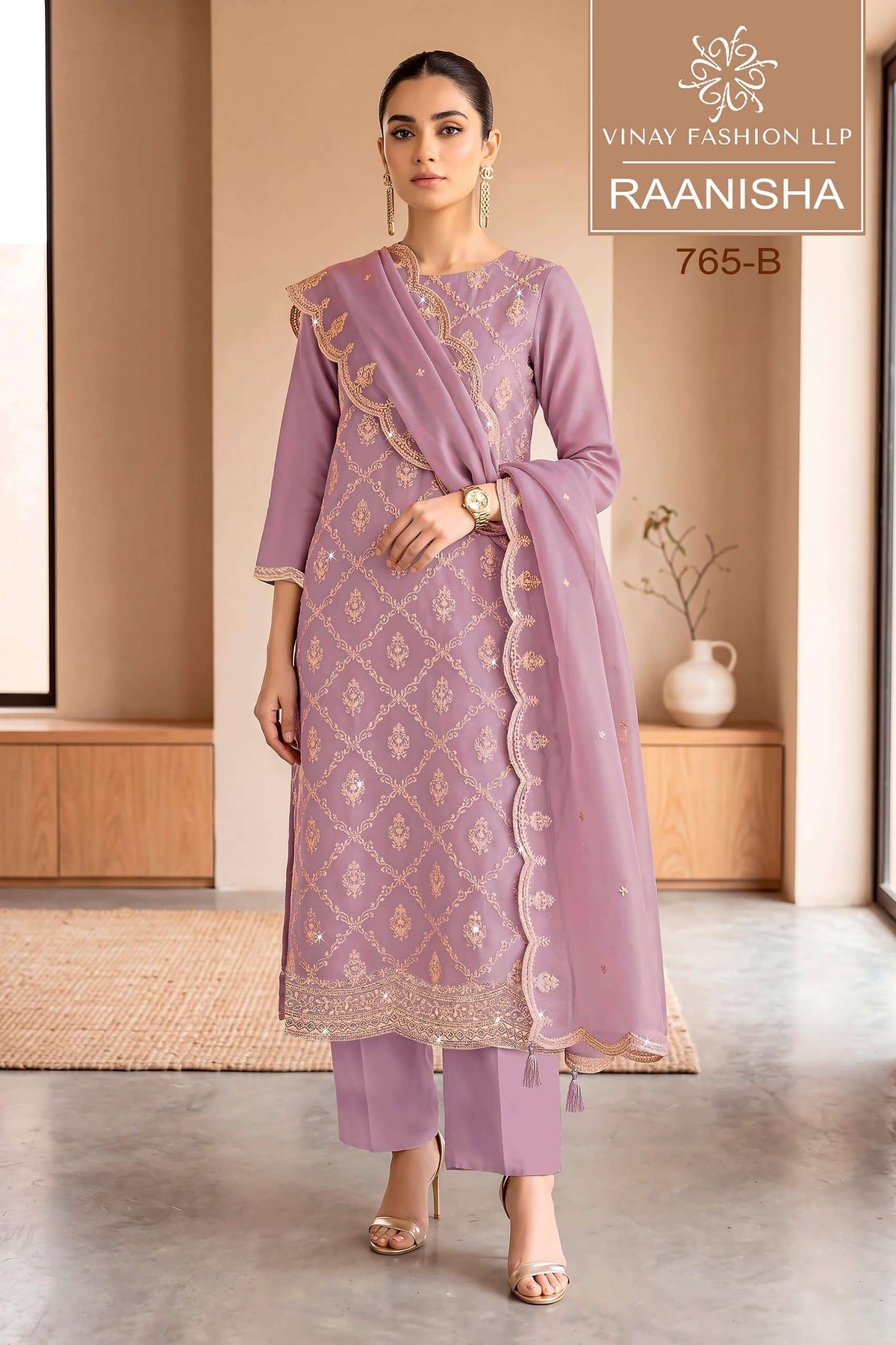 Vinay Fashion Raanisha Maharani Silk Zarkan Embroidery Suit Set