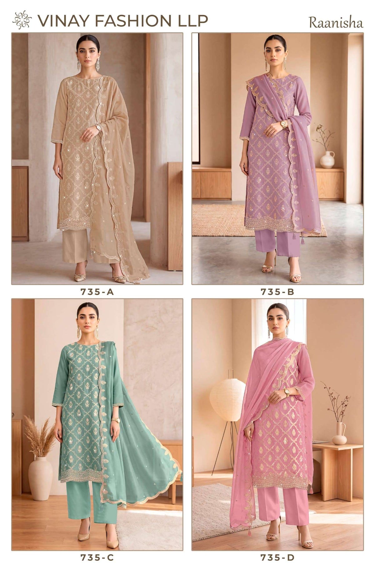 Vinay Fashion Raanisha Maharani Silk Zarkan Embroidery Suit Set