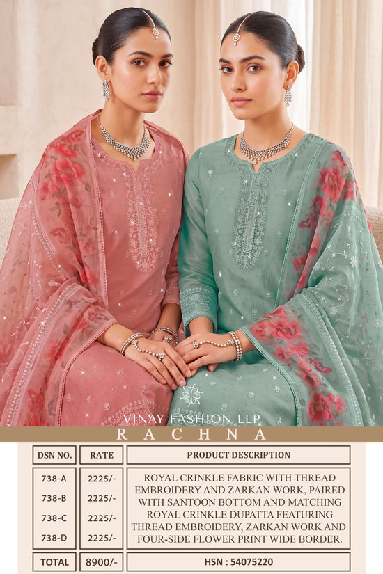 Vinay Fashion Rachna Royal Crinkle Designer Dress Material