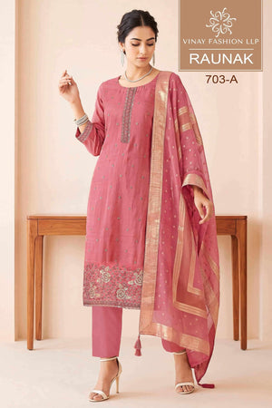 Vinay Fashion Raunak Premium Cristal Designer Dress Material - Amrah Wholesale